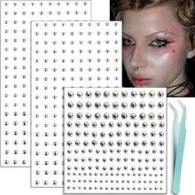 Face Gems Lip Stud, Fake Nose Stud Eyebrow Stud, Non Piercing Nose Stud Stick On Silver Belly Button Sticker, Face Sticker Music Festival Cool Punk Y2K Makeup Patches For Women Men,23580475 - 金色 - 查看 1
