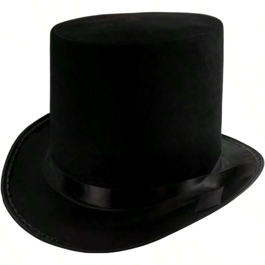 Funny Party Hats Black Top Hat Victorian Hat For Men Felt Tuxedo Costume Hat Coachman Hat Dress Up Hat - Black1Pack - 查看 1