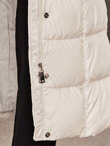 ZIAI High Quality Solid Color Hooded Slim Fit Long Down Jacket, Winter - Apricot - View 7