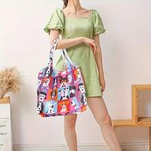 1 Reusable Shopping Bag, Foldable Portable Large Capacity Tote Bag, Suitable For Shopping, Office Work, Travel, Parties, Organizing And Storage - 30 loại hoa nhiều màu sắc - Xem 10