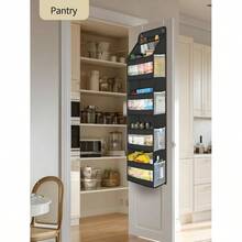 5 Tier 1Pc Over Door Organizer, Swing - Proof Door Organizer Hanging With PVC, Behind Door Storage Bedroom Nursery Closet Laundry Pantry Bathroom, - Black + 1 Pack - View 9