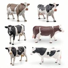 儿童益智固体动物雕像套装 - 逼真的奶牛、水牛、黄牛、犀牛、瘤牛、野牛和公牛模型，PVC 幼儿学习玩具，蒙特梭利动物识别道具，学龄前科学课堂装饰，适合 3 岁以上男孩和女孩的生日礼物 - 彩色 - 查看 3