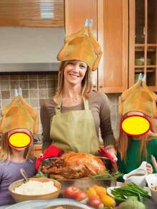 1 Stück - Thanksgiving europäischer und amerikanischer Karneval Hühnerbein Hut Truthahn Hut Erwachsenen Hut, Stirnband, Weihnachtsparty Verkleidung Geschenk