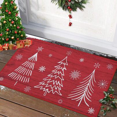 Christmas Welcome Doormat Front Door Mat Non-Skid Entryway Mat Xmas Outdoor Indoor Decorative Doormat Washable Floor Mats For Bedroom Living Room Kitchen Nursery