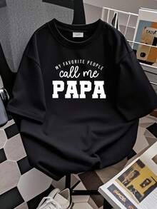 180g pure Cotton My Favorite People Call Me Papa Long Sleeve Shirt | Papa Shirt | Funny Papa Shirt | Gift For Papa | Dad Shirt | Casual Summer Women Top Graphic Tees designer clothes Unisex Versatile T-Shirt For Women Casual graphic Soft Stylish Comfortable Breathable - Negro - Ver 2