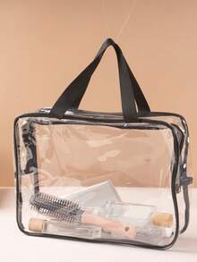 1 st stor genomskinlig PVC-tygväska, vattentät reseförvaringsväska med dragkedja, återanvändbar genomskinlig PVC-förvaringsväska för leksaker/brädspel/pussel/böcker - Multifärgad - Visa 6
