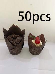 50 pièces Caissettes à muffins tulipes rayées élégantes, avec surface anti-adhésive et bords arrondis, variété de styles, couleurs et motifs, pour muffins, cupcakes, gâteaux à étages - Caissettes à cupcakes tulipes décoratives et fonctionnelles pour les desserts d'anniversaire, de mariage et de fête - Multicolore - Voir 22