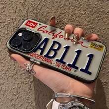 Teléfono móvil con placa de matrícula de Nueva York, diseñado con el horizonte de la ciudad y letras en negrita, adecuado para los modelos 16, 15, 14, 13, 12 y 11 Pro, hecho de material de TPU y resistente a los golpes. Entusiastas de los viajes, amigos, familiares, cumpleaños, vacaciones y ocasiones especiales. - Negro - Ver 5