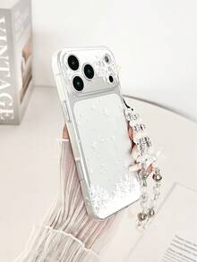 1 pezzo Custodia per telefono dipinta con fiocco di neve trasparente, antiurto, con accessorio braccialetto fatto a mano con perline, compatibile con iPhone 17pro/17Air /17/17promax16/11/16pro/16plus/16promax/16e/15Promax/13/14/12/XS/XR/7G/8P, Galaxy S25/S25PLUS/S25 Ultra/A16/A36/A26/A56/A50/A12, versione internazionale, non la versione domestica - Multicolore - Visualizzare 4