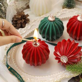 1pc Multi-Color Christmas Lantern Shaped Candles, Used For Decorating Party Rooms, Kitchens, Weddings, Gift Decorations, Christmas Candles, Holiday Table Decorations, Holiday Candle Designs, Elegant Candle Holders, Soy Wax Candles, Durable Candle Sets, Home Decorations, Holiday Shoppers' Soy Candles, And Ceremonial Candles.