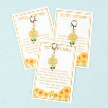 3pcs/5pcs Sunflower Keychain With Positive Quotes, Suitable As Gifts For Friends, Family To Convey Well-Wishes; Also Great For Colleagues To Add Joy To Work, Ideal For Birthday, Holiday Blessings, Or When Encouragement Is Needed Bag Charms Car Teacher Sister Gift Ideas
