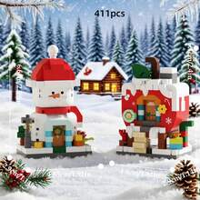 Christmas Building Block Set, Includes Rotating Christmas Tree, Gingerbread House, Christmas Train, Santa Claus, Christmas Stocking, Reindeer, Santa Claus, Apple House, Christmas Tree, Vintage Christmas Snow House, Holiday Decor Building Block Set, Creative Adult Holiday Gift, Adult Building Block Set, Suitable For Home Decor, Office Decor, Living Room Display, Home Accessories, New Year Gift, Party Gift, Christmas Gift - Multi-colored Christmas Tree House - View 26