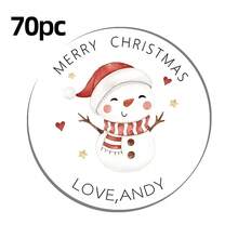 17/35/70 piezas Pegatinas personalizadas de Feliz Navidad, texto personalizado, pegatinas redondas personalizadas para recuerdos - Etiquetas de envoltura de regalos de Navidad - Etiquetas de nombres de regalos (8 patrones) Etiquetas de regalos de Navidad personalizadas con árbol de pino, pegatinas de Feliz Navidad, útiles escolares - Multicolor - Ver 12