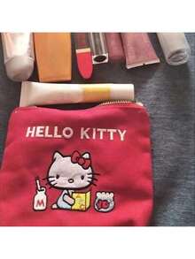 Retro rote Kawaii Sanrio Hello Kitty Kosmetiktasche Handtasche Mode Charm Mädchen Große Kapazität Aufbewahrungstasche Lippenstifttasche Geburtstagsgeschenke