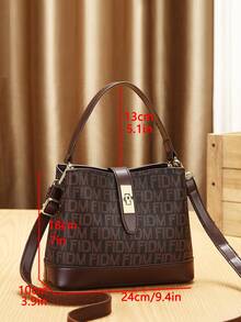 1 Set Women's Small Handbag, Fashion Shoulder Bag, Colorblock Bucket Bag - Multicolor - View 3
