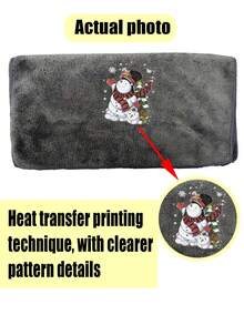 Christmas Bath Towel Set (1pc/2pcs) - Extra Large, Super Soft Microfiber Towels With Santa/Snowman/Elf Print, Quick Dry & Highly Absorbent, Festive Guest Towels, Perfect Christmas Gift For Family, Home Decor (34*75cm&40x80cm & 70x140cm&90*170cm) - Dark Grey - View 5