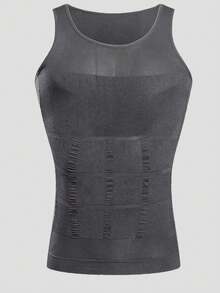 2pcs Men's Compression Vest Shapewear, Sleeveless Tummy Control Undershirt For Gynecomastia, Slimming Underwear - Quick Change - Grey - View 7