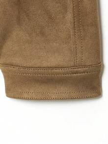 DEEKA Autumn/Winter New Women's Fashion Casual Suede Texture Bomber Jacket - Brown - View 11
