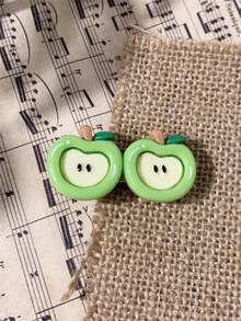 1pc Cute Cartoon Apple Slice Duck Clip, Bangs Clip, Vibrant Color Hair Accessory For Girls, Suitable For Daily Wear, Claw Clips