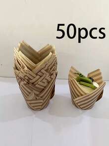 50 pièces Caissettes à muffins tulipes rayées élégantes, avec surface anti-adhésive et bords arrondis, variété de styles, couleurs et motifs, pour muffins, cupcakes, gâteaux à étages - Caissettes à cupcakes tulipes décoratives et fonctionnelles pour les desserts d'anniversaire, de mariage et de fête - Multicolore - Voir 23