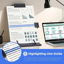 ¡RecomendadoSoporte para Documentos de Escritorio con 7 Ángulos Ajustables, Stand de Papel de Metal para Teclear al Leer Formatos A4, Cartas, Libros, Recibos, Partituras, Libros Texto¡Top de Temporada - Vertical - Ver 3