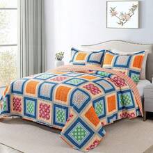 Twin Quilt Bedding Set - Lightweight Bedspreads, 2-Piece Microfiber Reversible Coverlets, Retro Bed Cover, Twin Size All Season Quilts - Grey - Viền tím - Xem 11