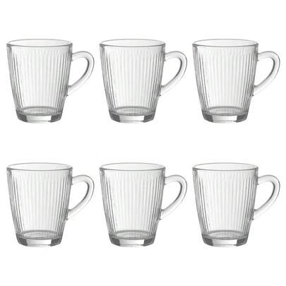 Jogo C/6 Xícaras de Vidro Óptico Transparente 160ml P/ Chá Café Bebidas