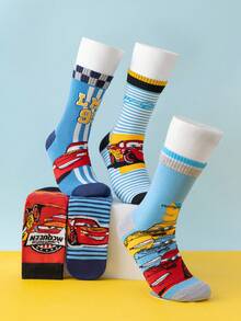 Disney 5/10 Pairs Socks, Cartoon Christmas & Racing Car Design Socks, Novelty Socks For Men, Suitable For Christmas, New Year Gifts, Casual Home Socks