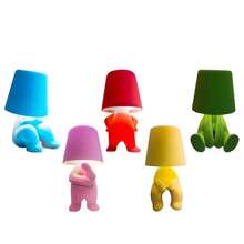 Soft Plush Figure Lamp - 5 Color Choices (Pink/Blue/Yellow/Green/Red, Dimmable LED Light, Battery/USB Dual-Power, Perfect For Kids' Bedroom, Playroom & Bedside Night Light - 藍色 - 查看 4