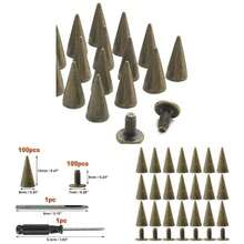 Sets Spikes And Studs 12MM Spikes Clothing Metal Studs Rivets Leather Punk Spikes Rivets Screw Back Studs And Spikes Clothing Shoes Belts Bags Hats 1532 Inch Bronze - Bronze - View 1