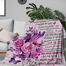 Touching Handwritten Throw Blanket Flannel Soft Cozy Warm For Camping Car Home Mom Gift For Mother's Day Anniversary 1 Count Portable Artistic Design Printing