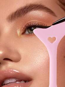 2025新款硅胶眼线眉毛修剪模具，眼线笔辅助工具，可重复使用的多功能眼妆套装，适用于女士眼线笔，眉笔，唇线，高性价比化妆工具，圣诞节，冬季，粉色，毕业典礼，生日，节日，夏季，秋季，秋季Y2K，时尚潮流，女士化妆， - 彩色 - 查看 2