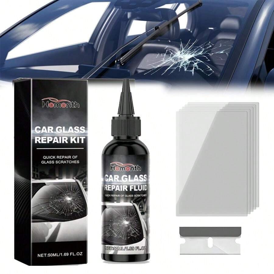 1PCS Car Windshield Crack Repair Kit, 2025 New Glass Repair Liquid For Cracks Glass Cracks Gone Repair Kit Windshield Repair Kit, Quick Fix Windshield & Glass Repair Tools For Chips And Cracks (1 Set) - Black - View 1