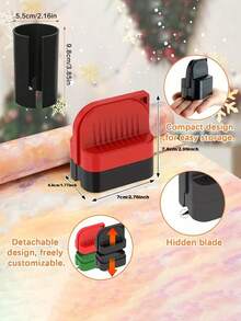 1pc Easy Cut Manual Wrapping Paper Cutter With Wheels,Christmas Gift Wrapping Paper Cutter - Portable, Efficient Straight Line Wrap Trimmer For All Rolls And Paper, No Battery Required, Wrapping Paper Cutter, Paper Roll Cutter,For Scrapbooking And Gift Wrapping, Easy To Use Cylindrical Packaging Cutter - Multicolor - View 8