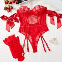 weiweihu Purple Shapewear Tummy Control   Corset Tops  Purple Corset  - Big Bow Shoulder Strap-1 Piece Ladies Lace Sexy One-Piece Lace Temptation Halter See-Through Bow One-Piece Sexy Underwear Suitable For Home Or Private Parties, Sexy Underwear Sexy Lingerie For Woman    Lingerie For Women Sexy Erotic   Corset Lingerie   Sexy Lingerie For Woman  Halloween Costumes For Women>Sexy    Mermaid Costume   Cleopatra Costume Halloween Costumes For Women Thanksgpajamas Sets For Women   Pijamas Navideñas Christmas Pajamas Thanksgiving Outfit Women - 紅色 - 查看 4