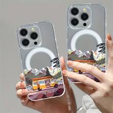 Compatible con phone 16 Pro, 15/14 Plus, 13/12/11 Pro. Nueva funda magnética transparente de acrílico con diseño clásico y resistente. Funda de alta calidad para hombres y mujeres. - Colores mixtos 1 - Ver 3