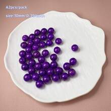 42pcs/Pack 10mm Diameter Beads With Hole, Imitation Natural Stone Gold Sand Stone, Shiny Glass Beads, DIY Jewelry Making, Craft Supplies - Multicolor - View 14