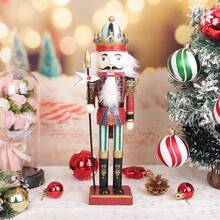 1pc, 30cm Christmas Nutcracker Figurine, Christmas Decor, Wooden Soldier Desktop Ornament, Nutcracker Decoration, Christmas Home Decor, Christmas Party Supplies, Wooden Christmas Tree Hanging Ornament, For Christmas Scene Decoration, Home Decor, Mall Decor, Outdoor Decor, Christmas Gift Set Christmas Decorations Room Decor Winter Christmas Decorations Home Christmas Gifts Christmas Decor - Multicolor - View 24
