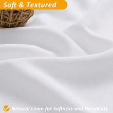 Extra Long Shower Curtain 84 Length, Heavy Duty White Linen Fabric Shower Curtain Set With Liner And Hooks, Simple Elegant Country Farmhouse Bath Curtains For Bathroom, Mesh Top Window{"Color_name":"White-DoubleLayer","Size_name":"72\"Wx84\"L(Packof1)"} - 多色8 - 查看 3
