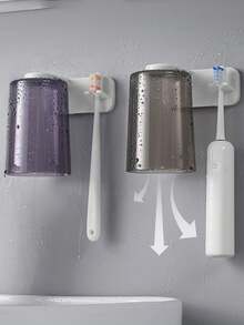 2pcs Magnetic Toothbrush Holder, Quick Drying Design - Transparent Waterproof Bathroom Storage Rack, Suitable For Wall Mounted Storage, Modern Home Decor, Countertop Essential, Small Space Solution And Travel Bathroom Accessory - Fits Sink, Vanity, Dorm, RV Bathroom For Hygiene Storage, Space Saving, Reopening - Multicolor - View 10