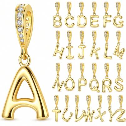 1 st guldfärgade bokstavspärlor 26 alfabetstecken gyllene bokstäver hänge dingla berlock passar armband halsband pärlor för gör-det-själv smyckestillverkning originell design fina smycken present till kvinnor flicka perfekt för födelsedag, årsdag eller personliga namnsmycken