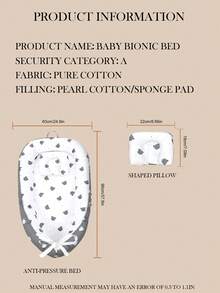 1 szt. Urocza karuzela dla niemowląt z motywem kreskówek i łóżeczkiem do pokoju dziecięcego, składane, zmywalne, przenośne łóżeczko dla niemowląt, delikatne, przenośne gniazdko dla niemowląt w kwiaty - Szary - Zobacz 5