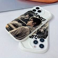 Ins Style Popular Racing Anime Retro Character Pattern Phone Case For Apple  16 16e 15 14 13 12 Mini 11 Pro Max X XR XSMAX 8 7 E Plus 3D Wave Cream Texture Soft Case Back Cover Simple Fashion - Black - View 6