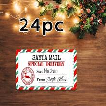6/12/24pcs Customized Christmas Gift Paper Sticker Labels, Personalized Text Customization, Christmas Gift Labels, Couple, Friend And Family Gift Sticker Labels - Multicolor - View 11