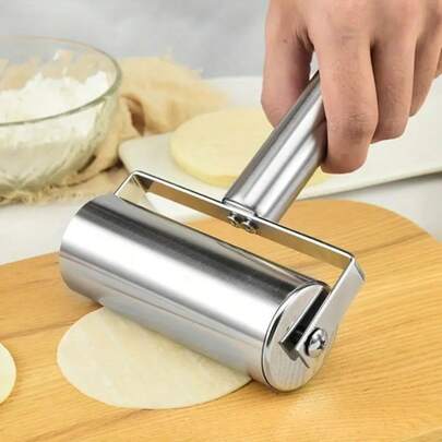 Stainless Steel Double-Roller Dough Rolling Pin – Professional Pastry & Pizza Maker Tool With Non-Slip Handles (6"/10" Dual-Size, Dishwasher )