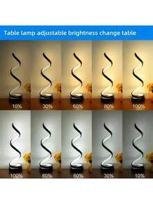 2 Sets Modern Adjustable Spiral Bedside Lamps, 3-Color 10-Brightness LED Desk Lamps, Suitable For Bedroom, Living Room, Office, 2025 Model, Suitable For Halloween, Christmas, Room Decor, Home, Kitchen - MultiWarna - View 4