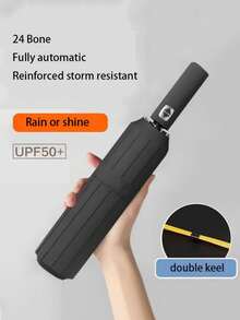 24 Ribs Extra Large Windproof Automatic Umbrella - , Portable, Waterproof Folding Business Umbrella, Suitable For Outdoor Activities And Daily Use - Customizable Umbrella Fabric, Rib Color, English Letter Pattern Design, Button Shape And Color,Mother's Day Gift,Bedroom Decor,Garden,Kitchen Decor,Summer,Beach,Travel Essentials,Room Decor,Squishy,Graduation,Outdoor,Garden,Travel Essentials,Portable Essentials,Beach Essentials,Graduation Season,Commencement,Graduation Ceremony,Graduation Gift,Graduation Present,Graduation Gift,Graduation Present,Congrats Grad,Congratulations Graduate,Valedictorian,Finish School,Graduation Party,Outdoor Essentials,Travel Portable,Hiking Essentials,Camping Essentials,Portable Tools,Summer Essentails,Summer Portable,Umbrella / Compact Umbrella / Travel Umbrella / Windproof Umbrella / Folding Umbrella / Rain Umbrella / Automatic Umbrella / Uv Umbrella / Sun Umbrella /Umbrella - Multicolor - View 15