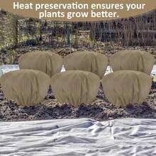 6-Piece Winter Plant Frost Protection Cover Set, 100x60cm Horizontal Shrub Rose Plant Protection Bag With Drawstring, Suitable For Autumn And Winter Outdoor Gardening, Cold Weather Plant Cover, Reusable Plant Protector, Close-Fitting Cover, Weather-Resistant Material, Long-Lasting Protection, Plant Blanket, Frost Blanket, Plant Enthusiasts, Landscape Maintenance.