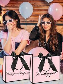 1 Túi Quà Tặng Thanh Lịch Có Nơ Ruy Băng In Chữ Tùy Chỉnh, Túi Quà Tặng Tiệc Lễ Hội, Túi Quà Tặng Đám Cưới, Có Nhiều Màu Sắc, Thích Hợp Cho Quà Tặng Sinh Nhật, Tân Gia, Ngày của Mẹ, Lễ Tốt Nghiệp, Đa Chức Năng, Trang Trí, Tái Sử Dụng, Tinh Tế, Chất Lượng Cao, Màu Sắc Rực Rỡ, Phong Cách Hiện Đại, Có Thể Tùy Chỉnh, Cá Nhân Hóa, Độc Đáo, Trang Trí Nhà Cửa Mới Mới, Túi Quà Tặng Tiệc - Nhiều màu - Xem 3