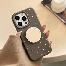 GUCADI 1pc Mocha Brown Milk Bubble + Milk Foam Holder High-End Holder Compatible With IPhone 17, Apple 15 Phone Case, Autumn/Winter, Retro, Personalized, Geometric, European And American Style, Minimalist, Niche, Ins Style
